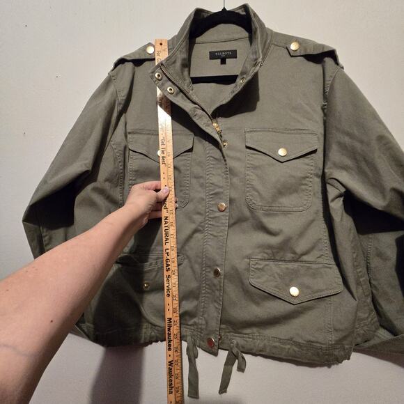 Talbots Military Utility Field Jacket Womens Plus 1X Green Coat 90s Y2K Gorpcore - Picture 12 of 13